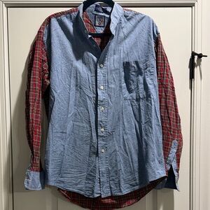 Mareh Blue and Red Plaid Button-Down Shirt